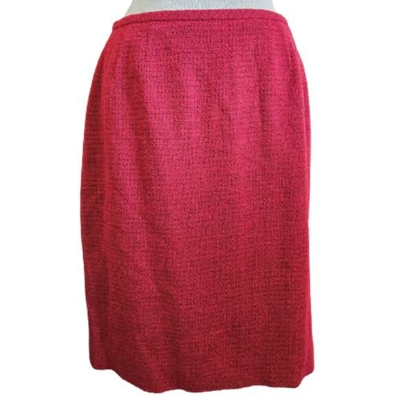 Red Wool Blend Pencil Skirt Size 10 - Picture 1 of 5